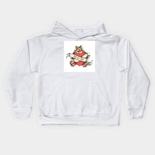 Heart and Rose Flowers Kids Hoodie